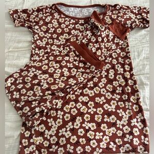 Little sleepies short sleeve/long pants pjs kids size 16